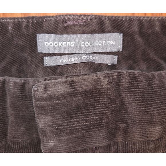 Dockers Collection Brown Corduroy Curvy Pants - Size 10 - Picture 4 of 5
